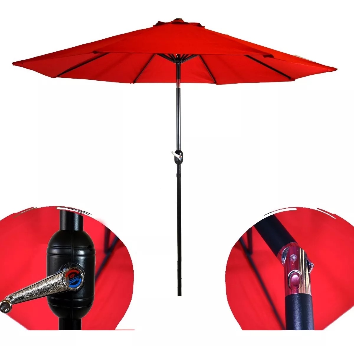 Miniatura 2 de Sombrilla Sol 2.7 Manivela Playa Rojo